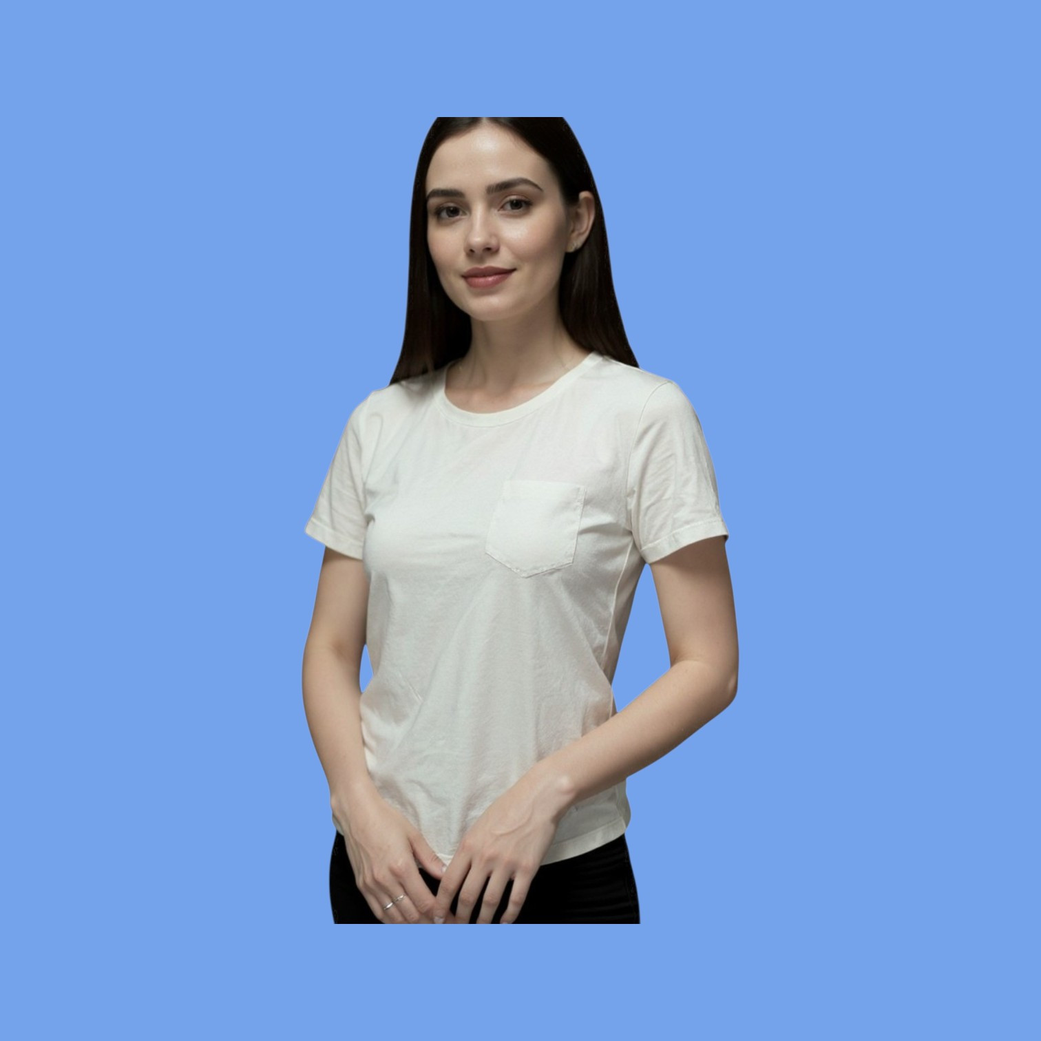 Cotton  Printed White T Shirt for Girls (12,14 Year Old)