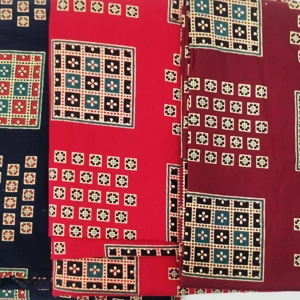 Ajrak cotton Unstitched Fabric for kurti/nighty 2.90 Meters