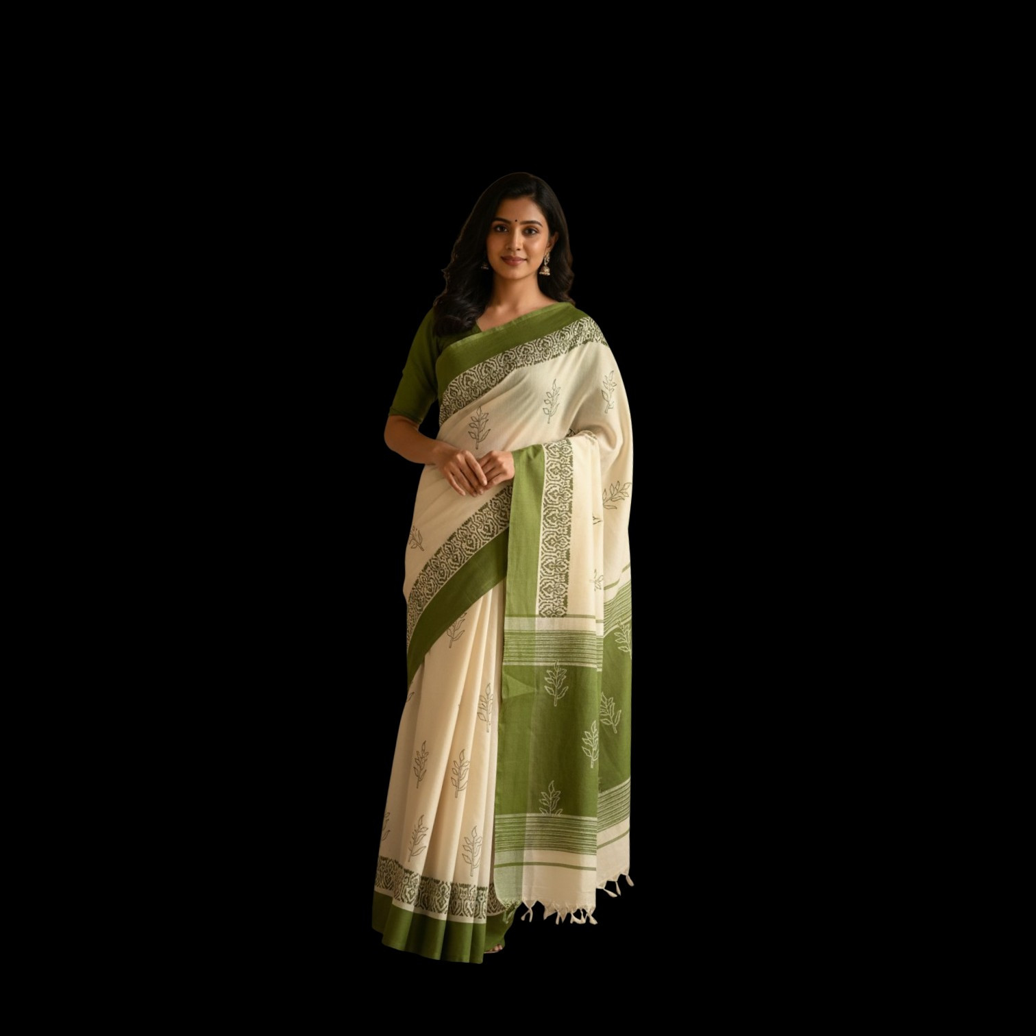 Womens Traditional Kerala  Block print Cotton  Saree | Onam Special Saree |.Saree Length.6.25 Meter. Without Blouse.