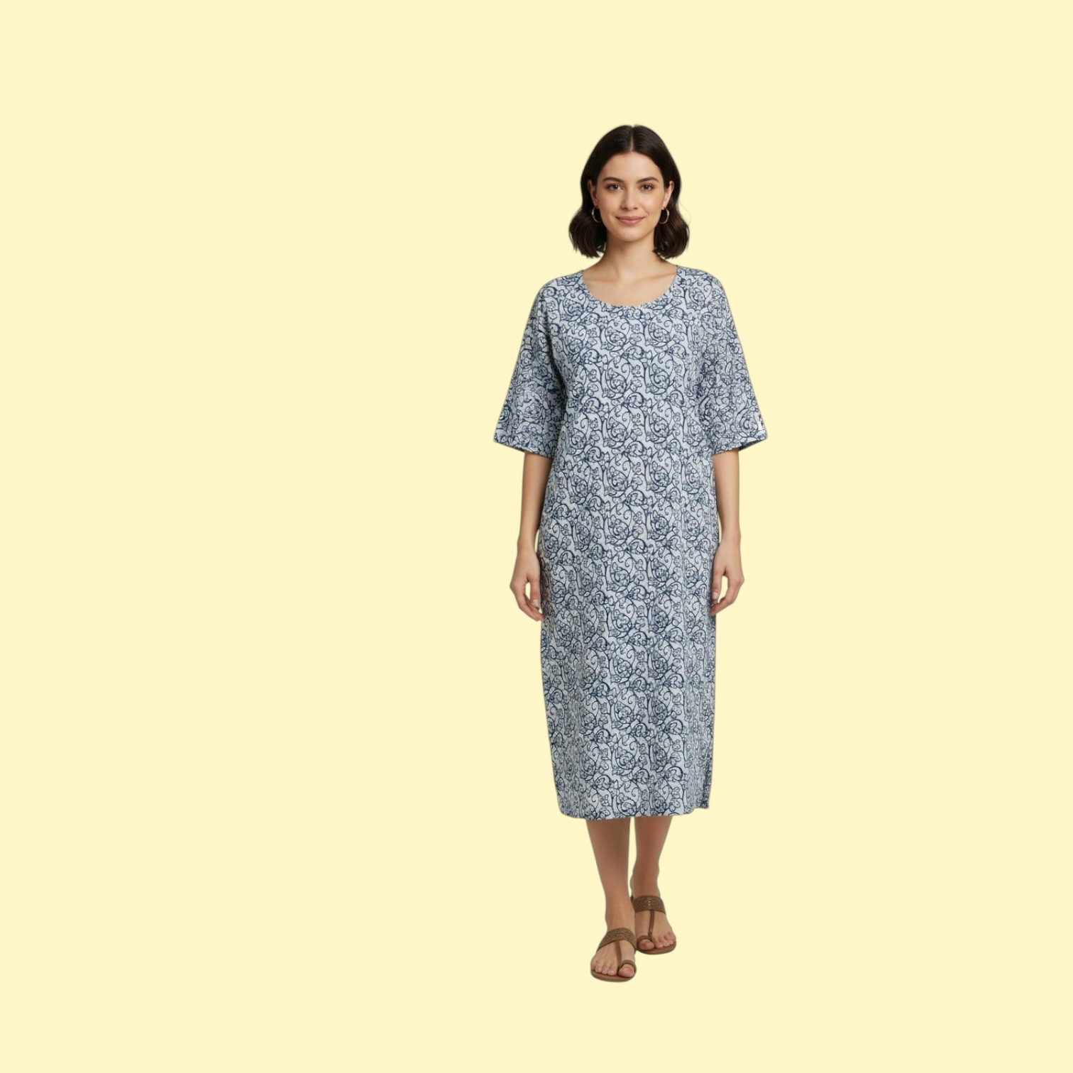 Floral Printed Cotton Kurta for Women L, XL, XXL,XXXL(40,42,44,46)Sizes