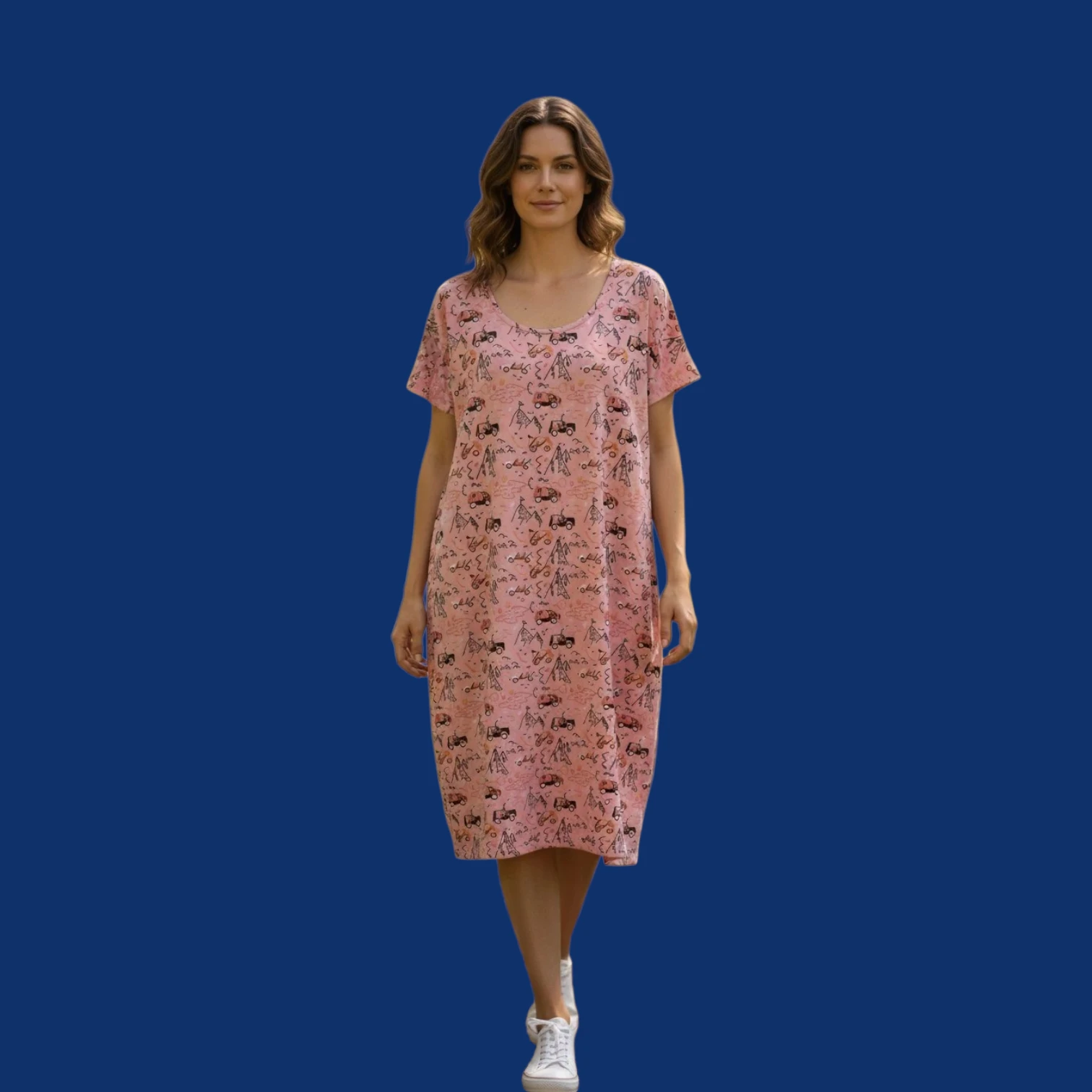 Spera Fashion to Flourish Cotton Hosiery Short Nighty  for Women. L size(Lenth&Width.38" X36")