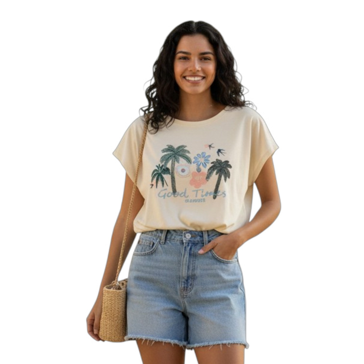 Cotton Embroidery  Sleevless TShirt for Girls L Size