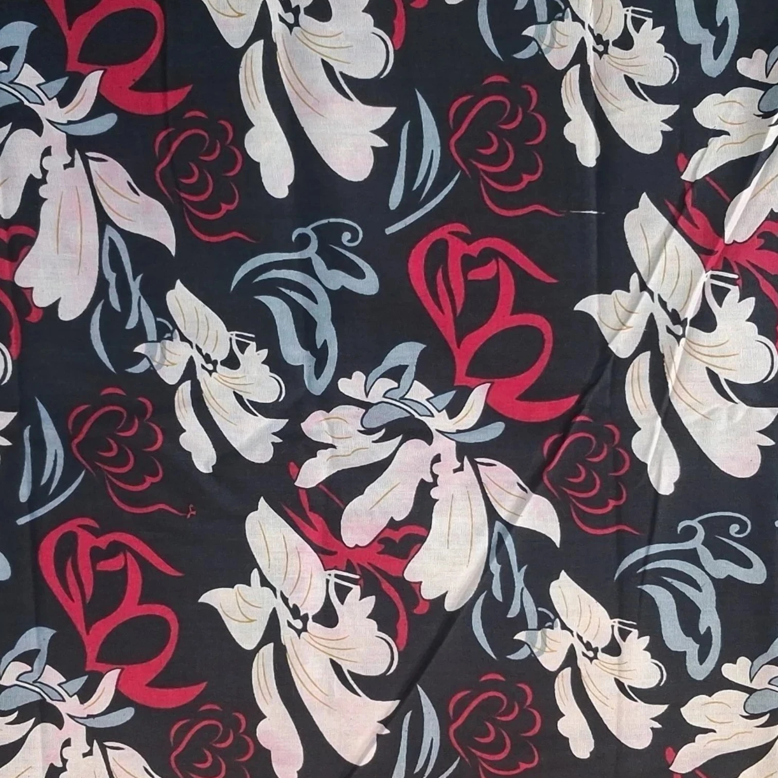 Women Pure Cotton Floral Printed Unstitched  Dress Material for Nighty, Kurti, Top,                                                               Salwar Suit, Shirt, Skirt, Gown Stitching. 2.90 Meters