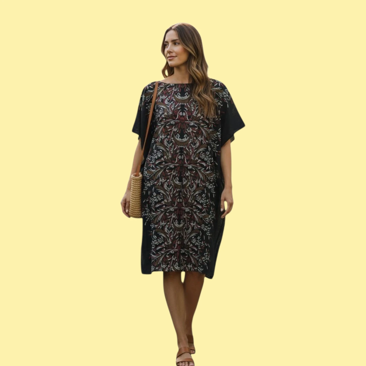 Cotton Printed Kaftan Nighty for Women