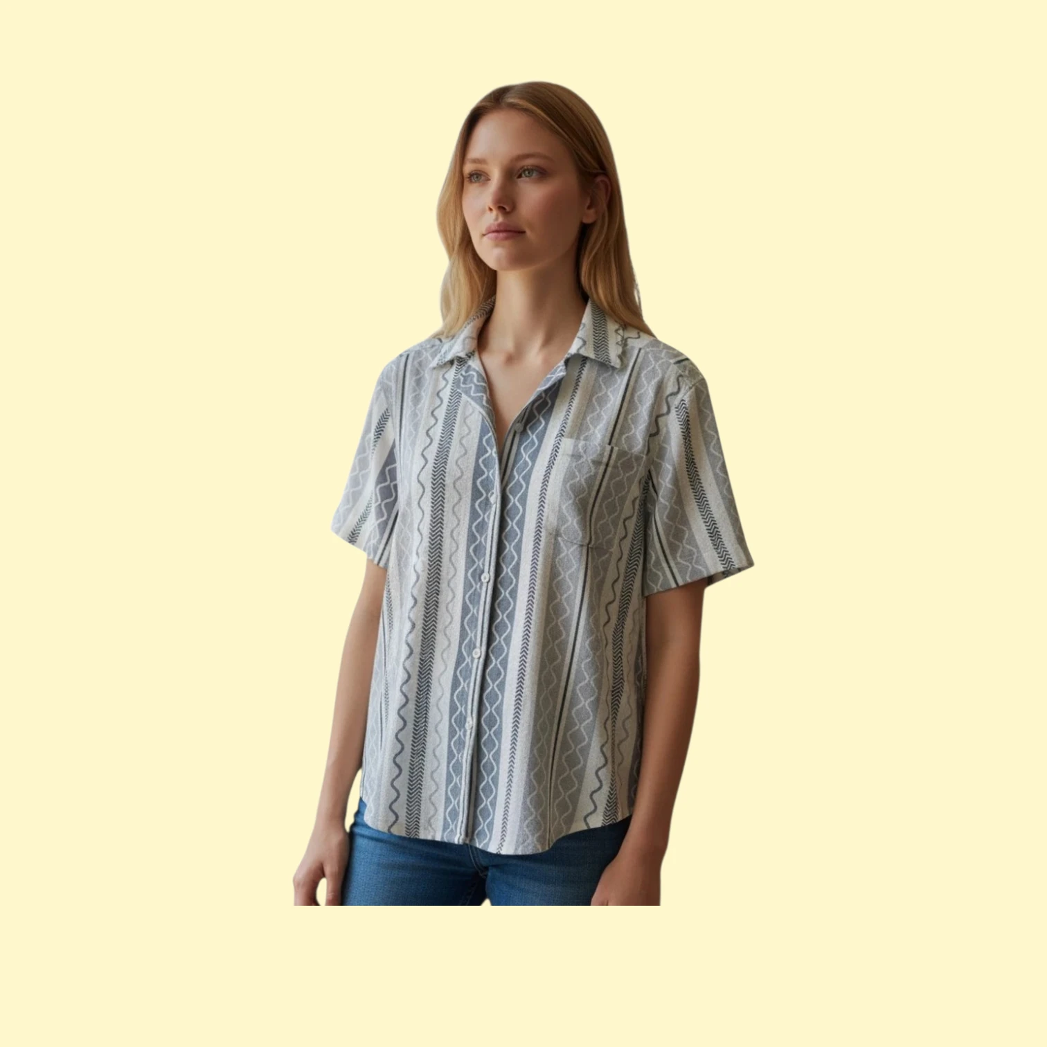Casual  Black & White Printed Half Sleeve Shirt For Men &Women. XL size