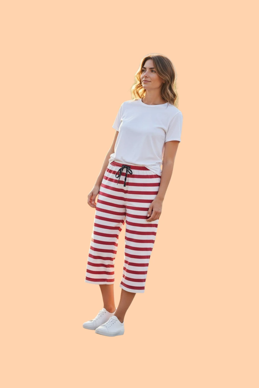 Women Soft Cotton Printed Loose Fit Capri, 3/4th Pants (Pack of 1)