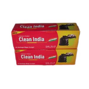 Clean India Black Garbage bag | Pack of 1 Roll | 15 Bags | 60x81cm | compostable | biodegradable | Suitable for Home Kitchen Toilet Office Dustbin MRP.Rs.118-Home improvement